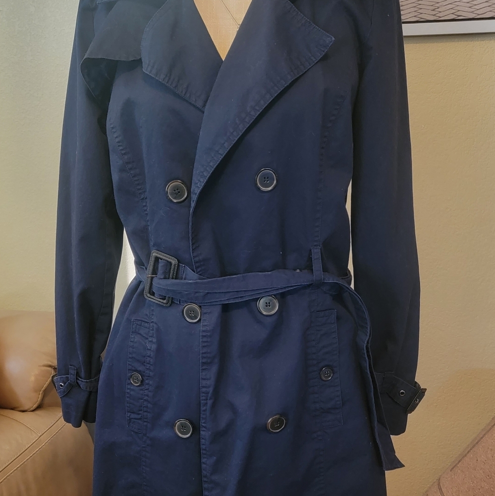 Esmara Navy Pea Coat With Tie Waist Size 12